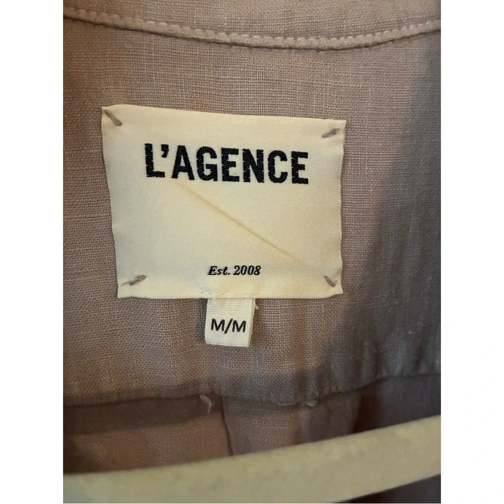 L'agence Cameron Dune Belted Linen Long Shirt Dress Medium - Picture 5 of 6